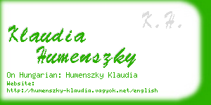 klaudia humenszky business card